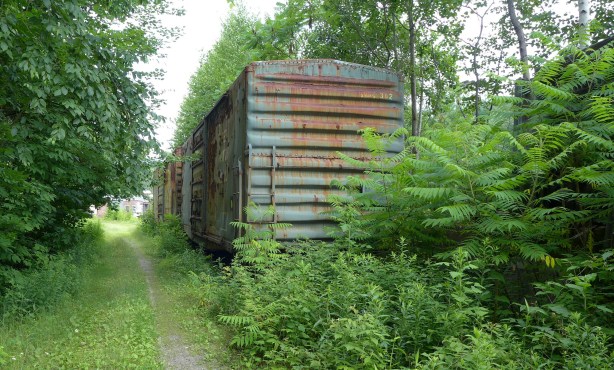 bike path on abandoned rail line in New Hampshire